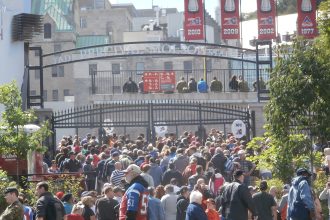 Fans entering Molson Stadium, where the Alouettes playoffs run continues with the Eastern Final
