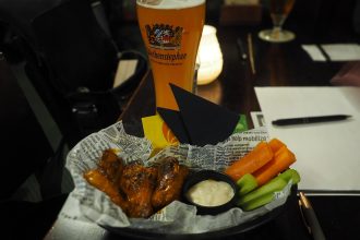 Chicken wings and beer on game night