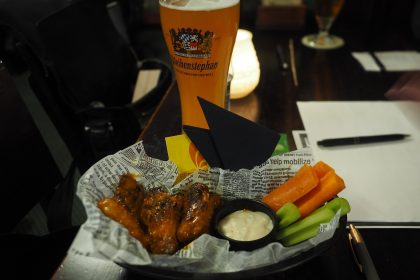 Chicken wings and beer on game night