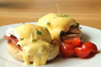 Eggs Benedict brunch plate