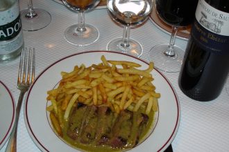A plate of steak frites