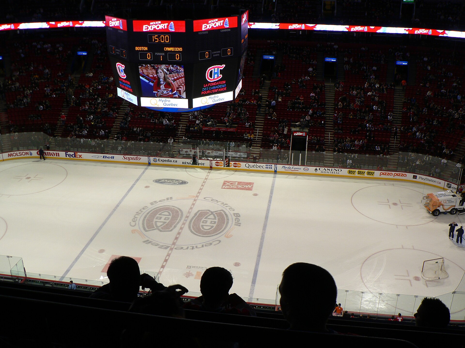 The ice at the Bell Centre, home of the Canadiens, after the Canadiens Heritage Classic weekend