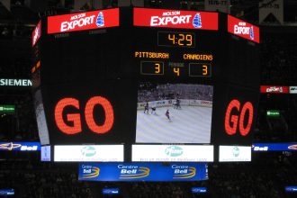 Inside the Bell Centre in Montreal