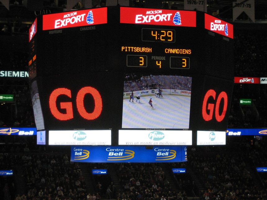 Inside the Bell Centre in Montreal