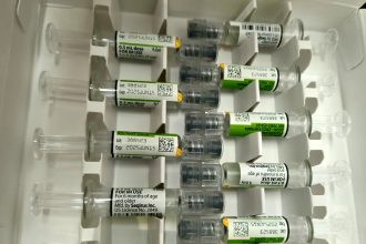 Pack of pre-filled influenza vaccine syringes, like those used for a flu shot in Montreal this fall