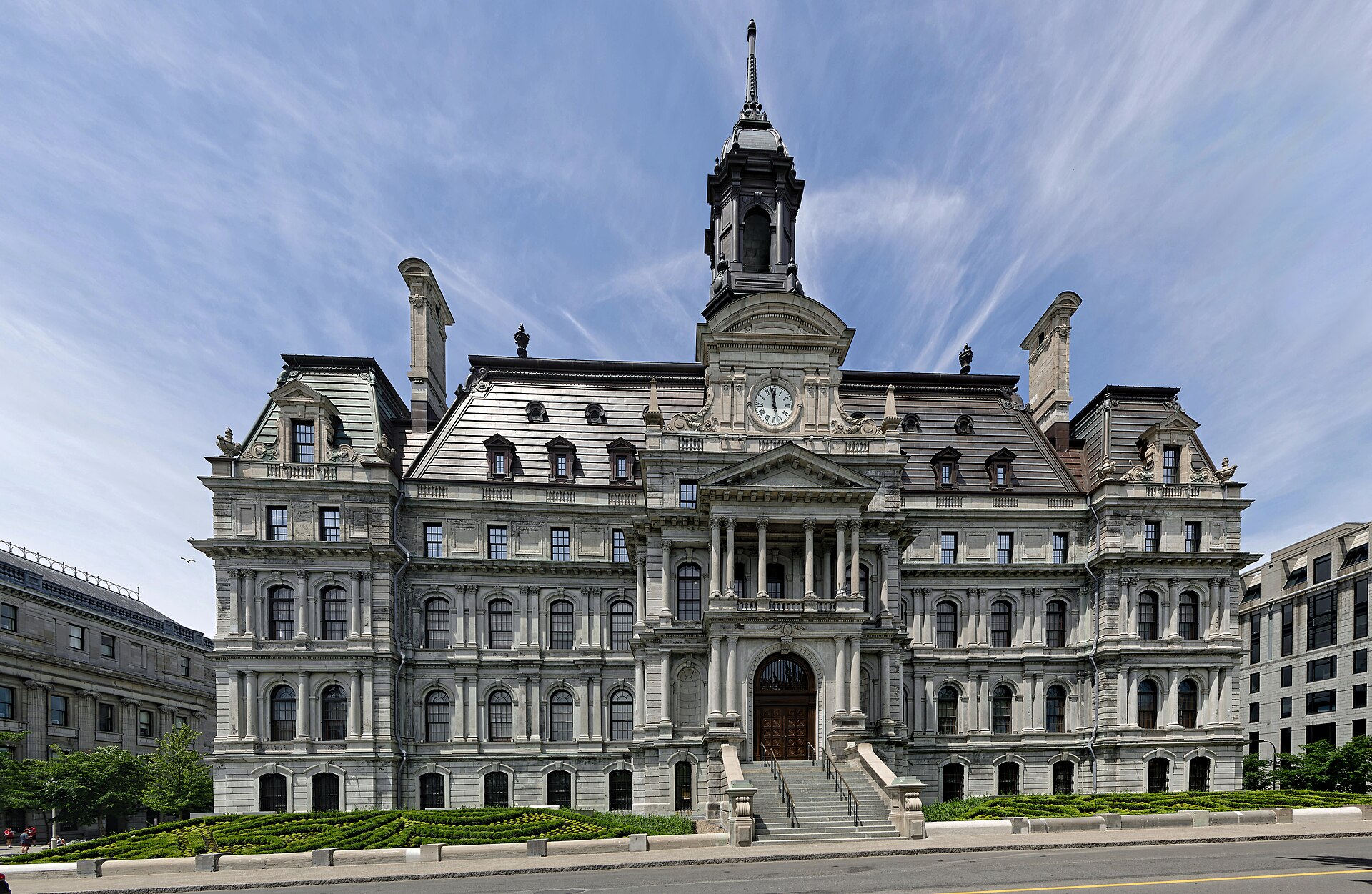 Montreal City Hall on rue Notre-Dame, where the Montreal municipal strike by city professionals is affecting evening and weekend services