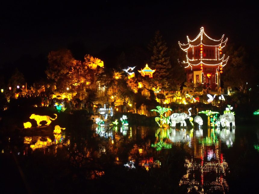Glowing lanterns at Gardens of Light in the Montreal Botanical Garden, one of the last chances this week in Montreal