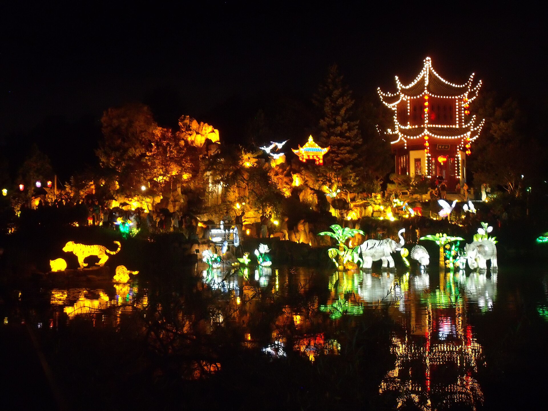 Glowing lanterns at Gardens of Light in the Montreal Botanical Garden, one of the last chances this week in Montreal